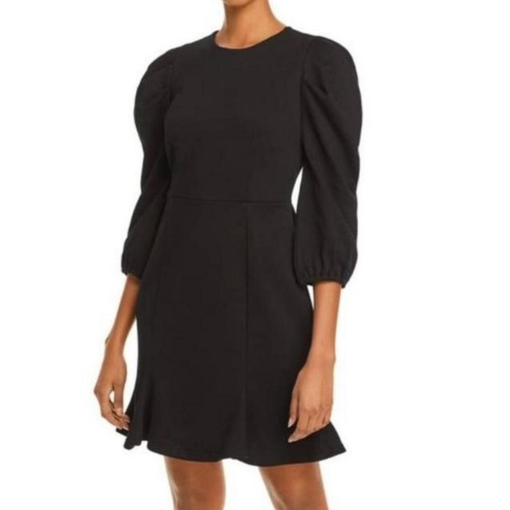 NWT Aqua Womens Dresses New Aqua Brand Black Daytime Mini Sweatshirt Dress Size